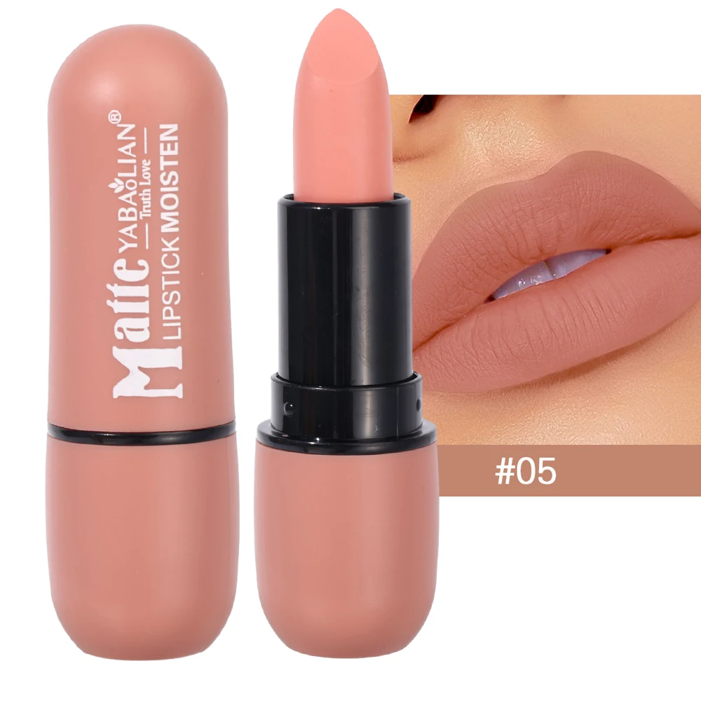 Lápiz labial desnudo de terciopelo, 6 colores mate, resistente al agua, hidratante, duradero, Sexy, rojo, taza antiadherente, maquillaje, tinte de labios, Cosméticos de belleza