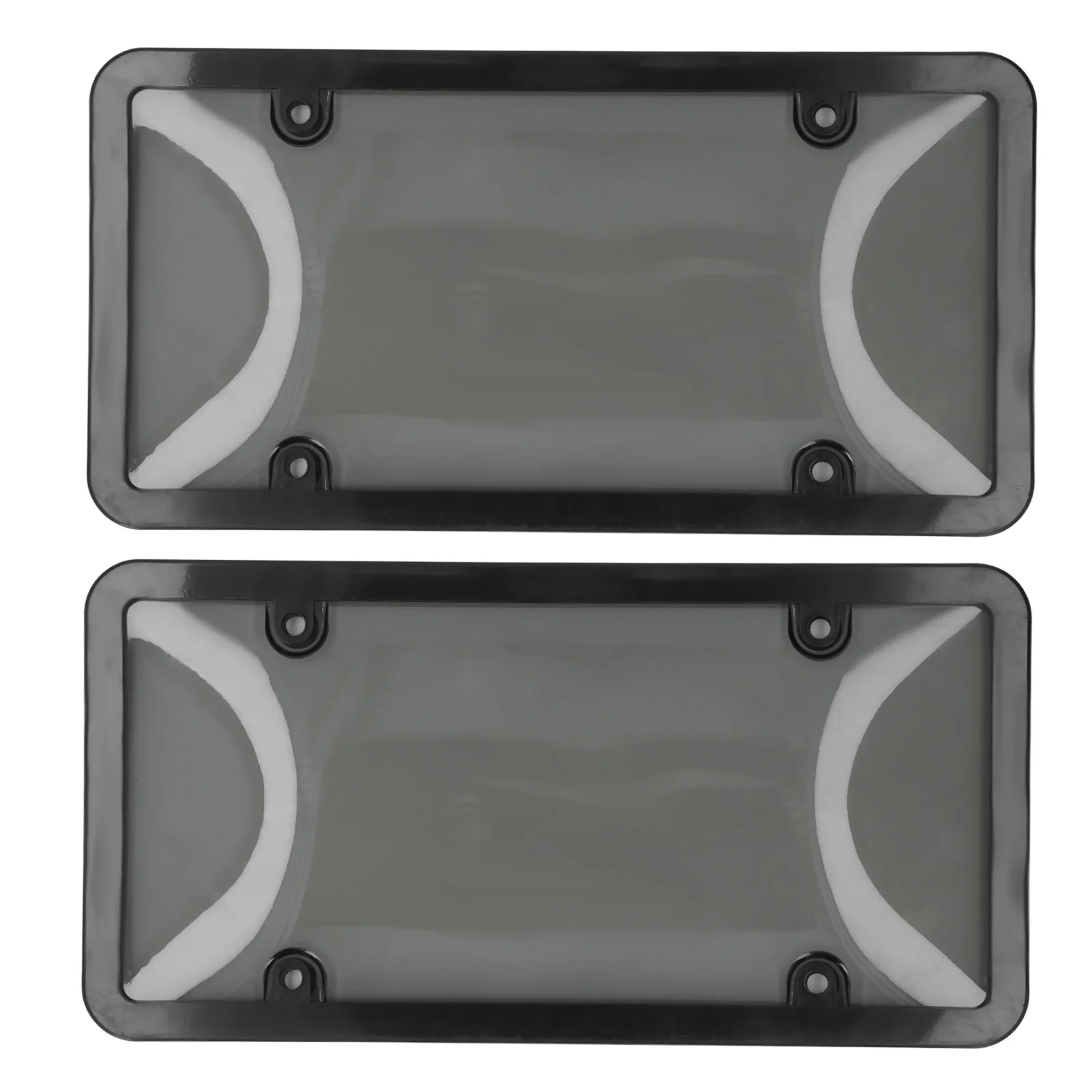 License Plate Frame Cover Set Standard Fit Smoky UV Resistant Protector Exterior for Car Truck