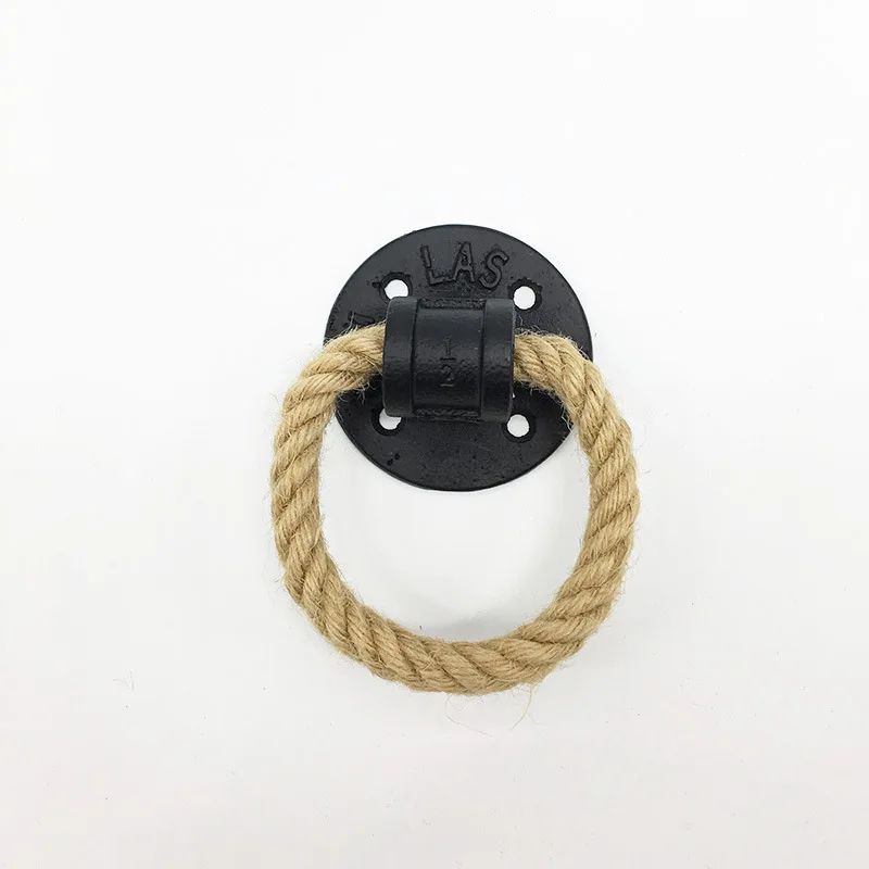 

Ретро пеньковая веревка, маленькая ручка, кованое железо, деревянная дверь, дверь шкафа, раздвижная дверь, ящик, черное тянущее кольцо, ручка с пряжкой