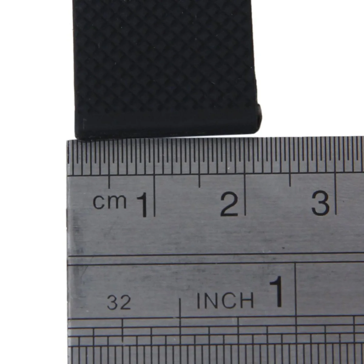 

20Mm Waterproof Lattice Pattern Silicone Watch Band Black Stainless Steel Clasp Quick Release Diver Sports Watches