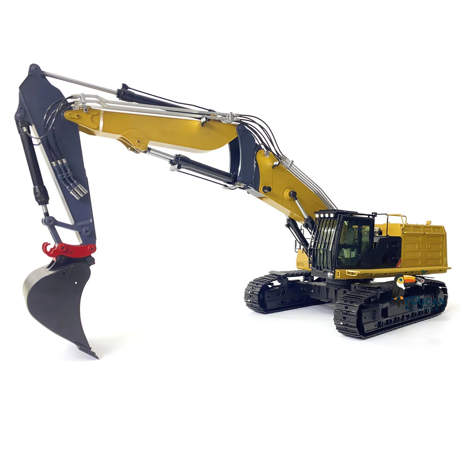 1/14 RC Hydraulic Excavator 3 Arms 374F RTR PL18EV Radio Control Shovel Digger Light Sound Truck Toucanhobby Boys Toys TH22475