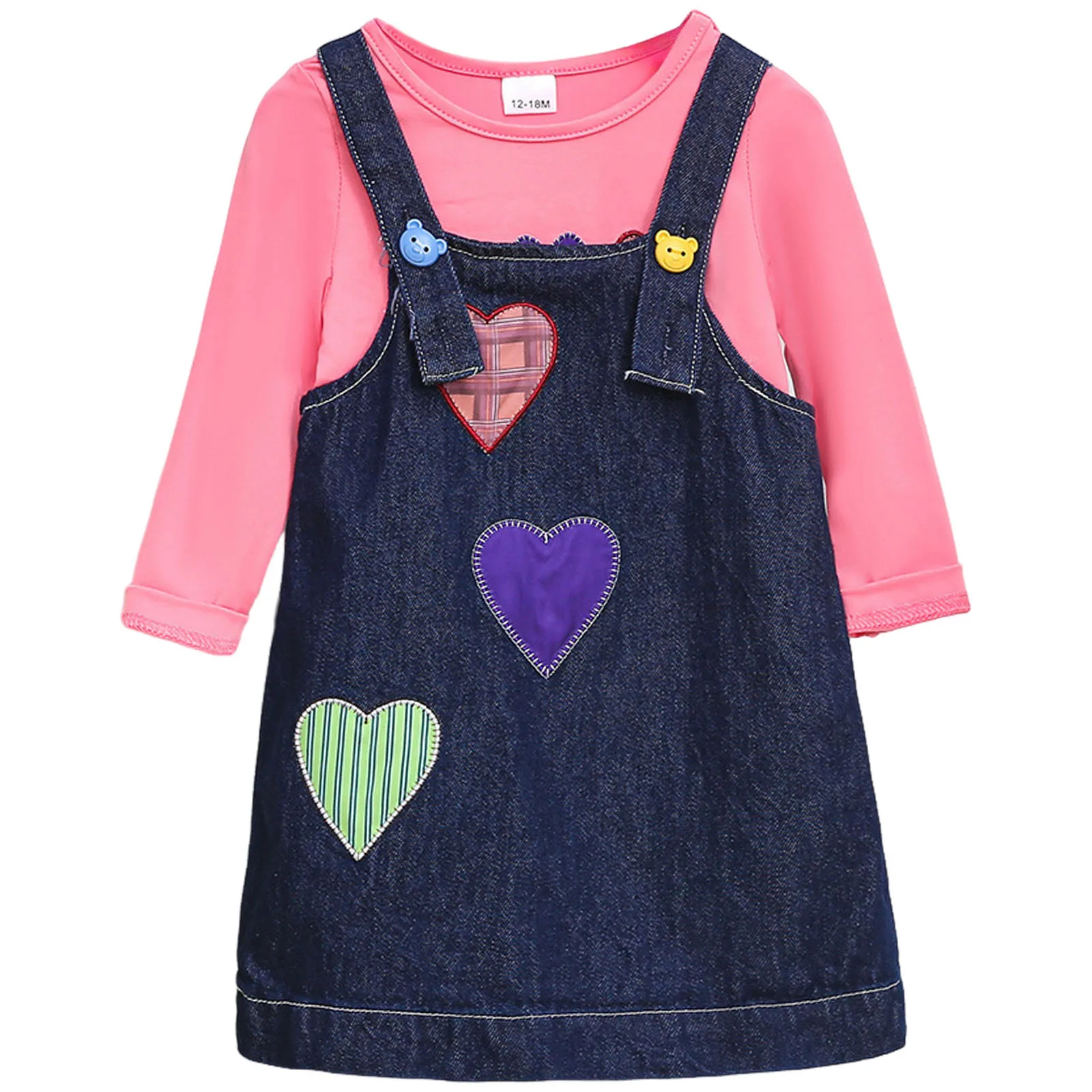 

Gift for Baby Girl Baby Clothes For Girls Boys Fall Long Sleeve Shirt And Overalls Pants With Hat Infant Outfits Year