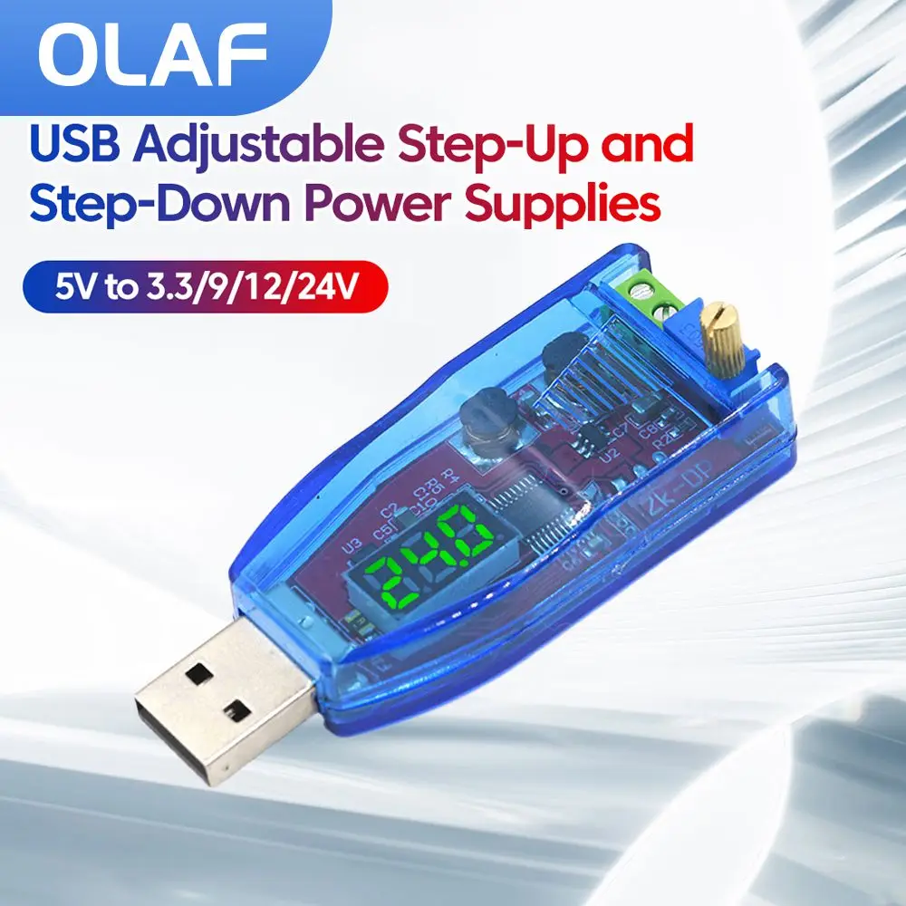 LED DC-DC5V bis 3,3V 9V 12V 24V Einstellbares Potentiometer USB Step UP/Down Netzteil Spannungsmodul Boost Buck Converter Modul
