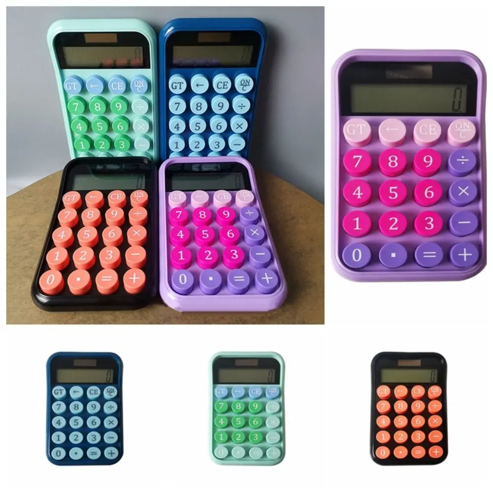 10-digit Candy Colour Silent Calculator Dual Power Supply Mechanical Keyboard Mechanical Keyboard Calculator Cute Portable