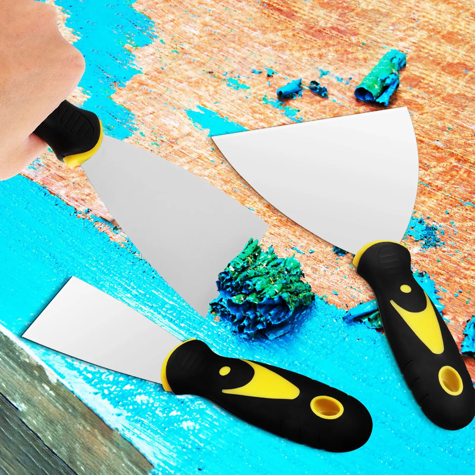 8Pcs Oil-Free Spatula Set Stainless Steel Flexible Wall Repair Spatulas for Drywall Patching Scraper Tools Wallpaper