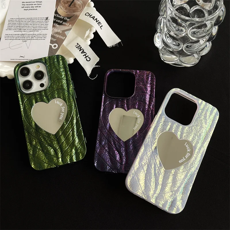 

For iPhone 14Promax 2023 New Ins Net Red Niche Love Mirror Phone Soft Case 14Pro 13Promax 12 11 Xsmax Xr X Xs