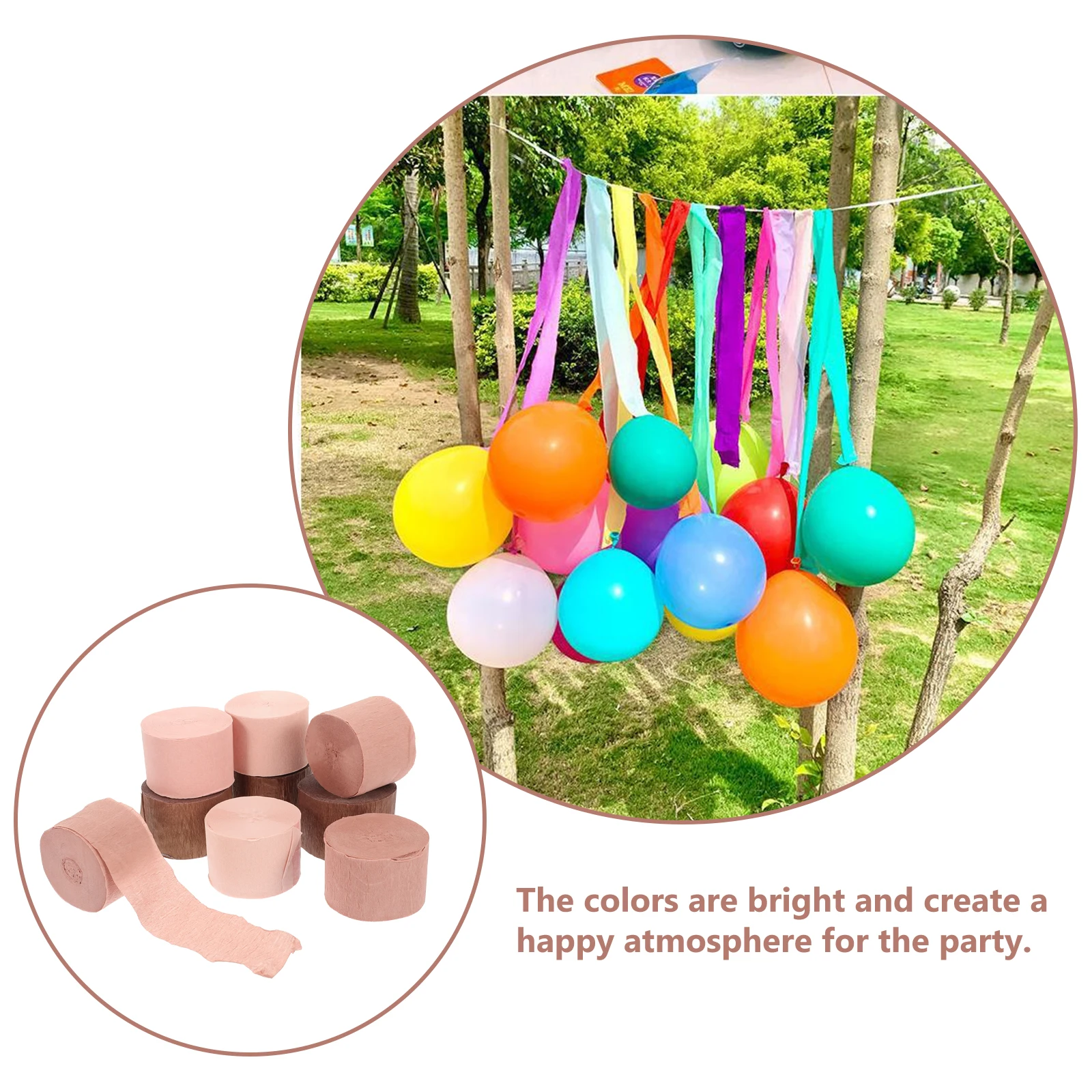 

9PCS Crepe Paper Streamers Rose Gold Light Pink Dark Decorations Birthday Wedding Baby Shower Ceiling Door Window