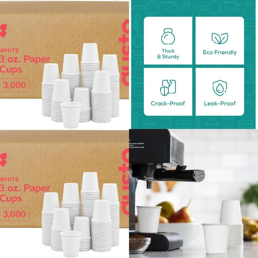 

3000 Pack of 3 oz. White Mini Paper Cups for Bathroom Mouthwash, Disposable and Eco-Friendly