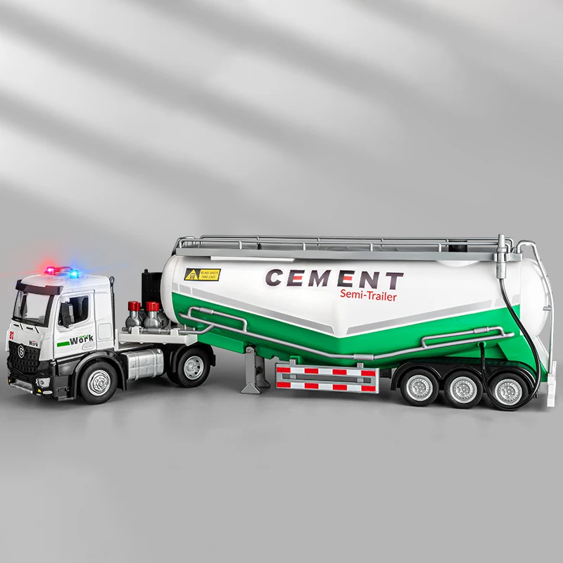 

1:18 Large Dust Transport Car Concrete Grouting Model Toy Sound Light Inertial Driving Spray Engineering Cars Models Kid Present