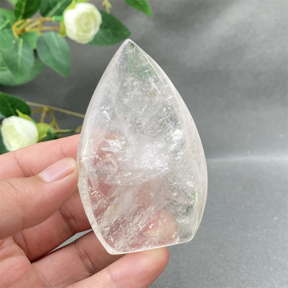 Natural White Crystal Aura Ornaments Hand-Polished Healing Torch Free-Form Home Decoration for Crystal
