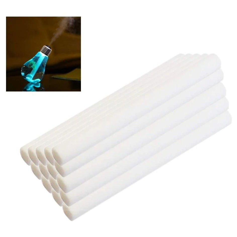 Lot de 50 éponges de rechange pour diffuseur de voiture, bâtons de recharge pour mèche de filtre d'humidificateur, éponge absorbante, 2.75x0.31 pouces