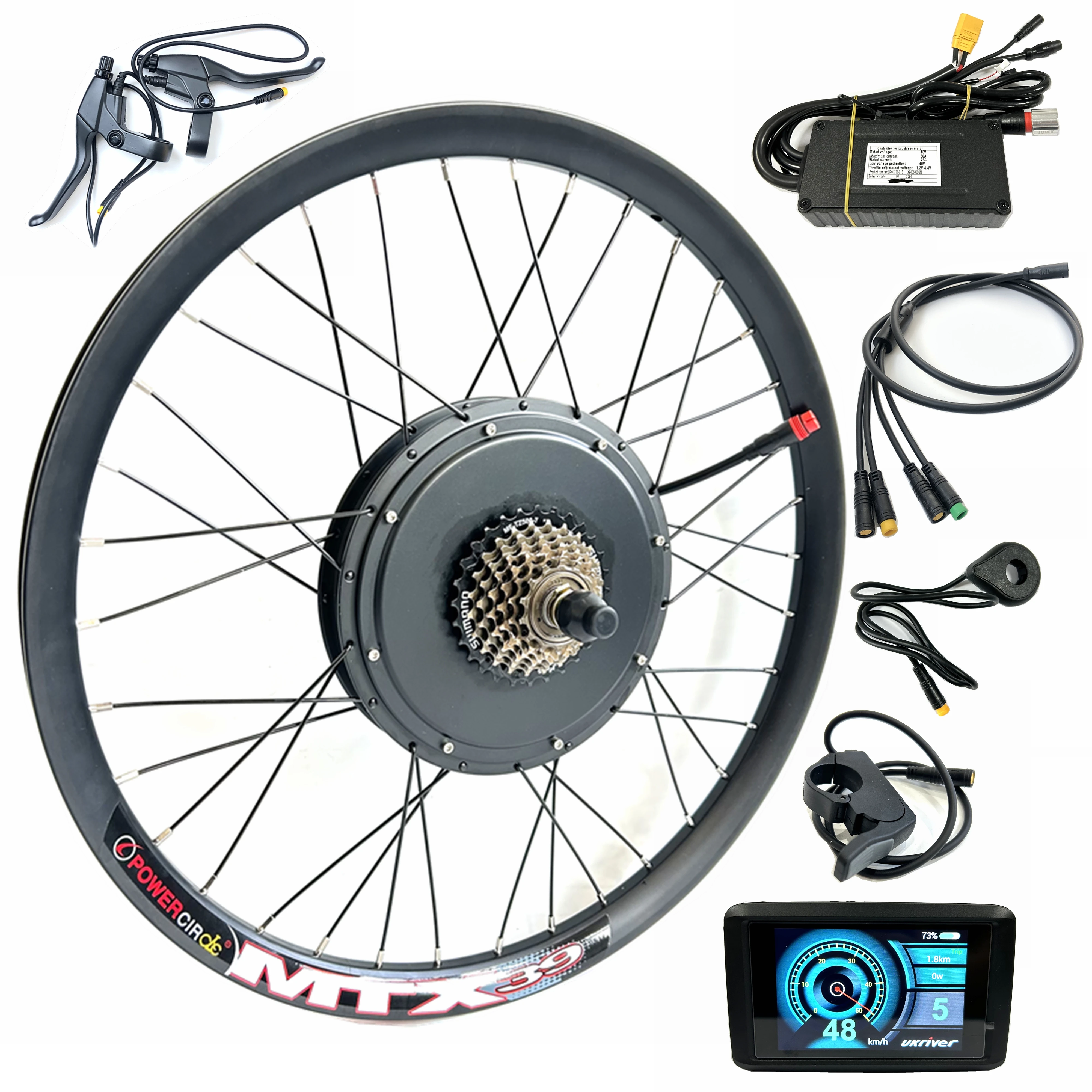 

48V2000W Motor Wheel for Electric Bicycle MTB 26inch Hub Motor Kit Rear Drive with TFT Color Display E-Bike Conversion Kit