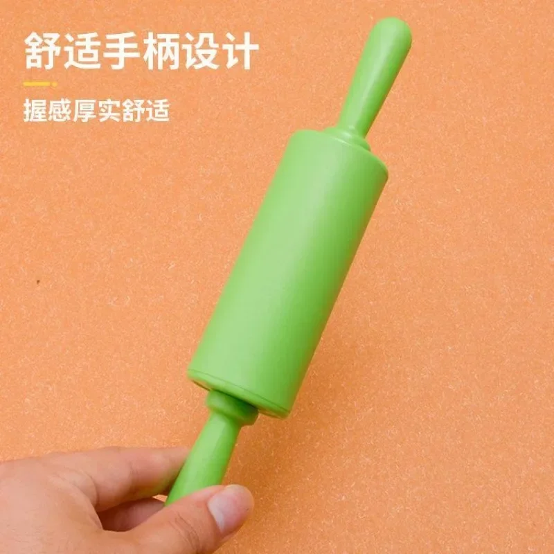 Non-Stick Plastic Handle Pin Pastry Dough Flour Roller Silicone Rolling Pin Kitchen Baking Cooking Tools Christmas Rolling Pin