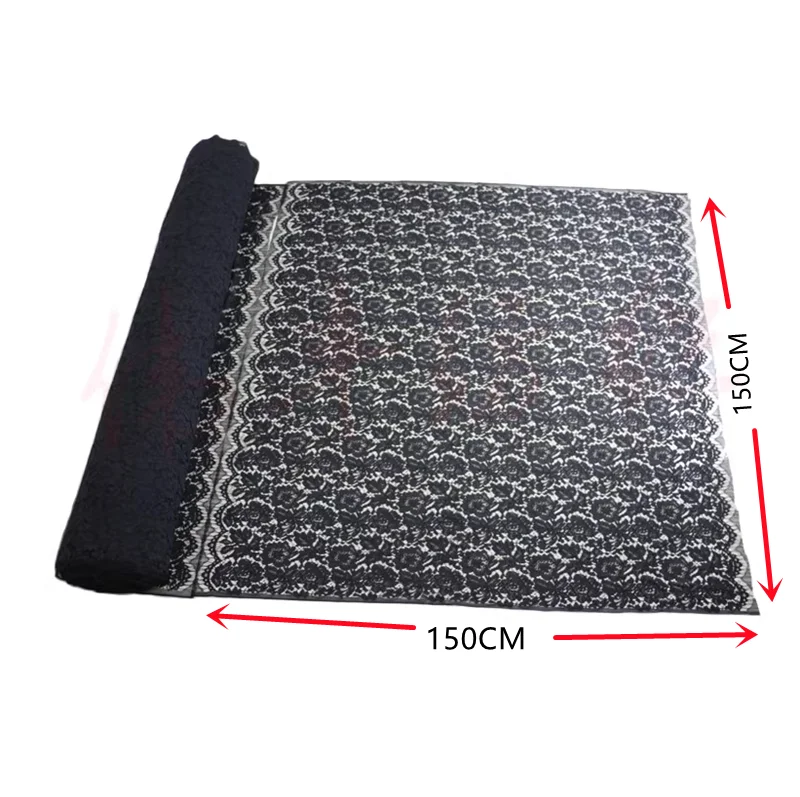 1.5*1.5meters Embroidery Eyelash Cotton Lace Fabric French Cord Lace Cloth African Guipure Lace For Party Wedding Dress RS980-2