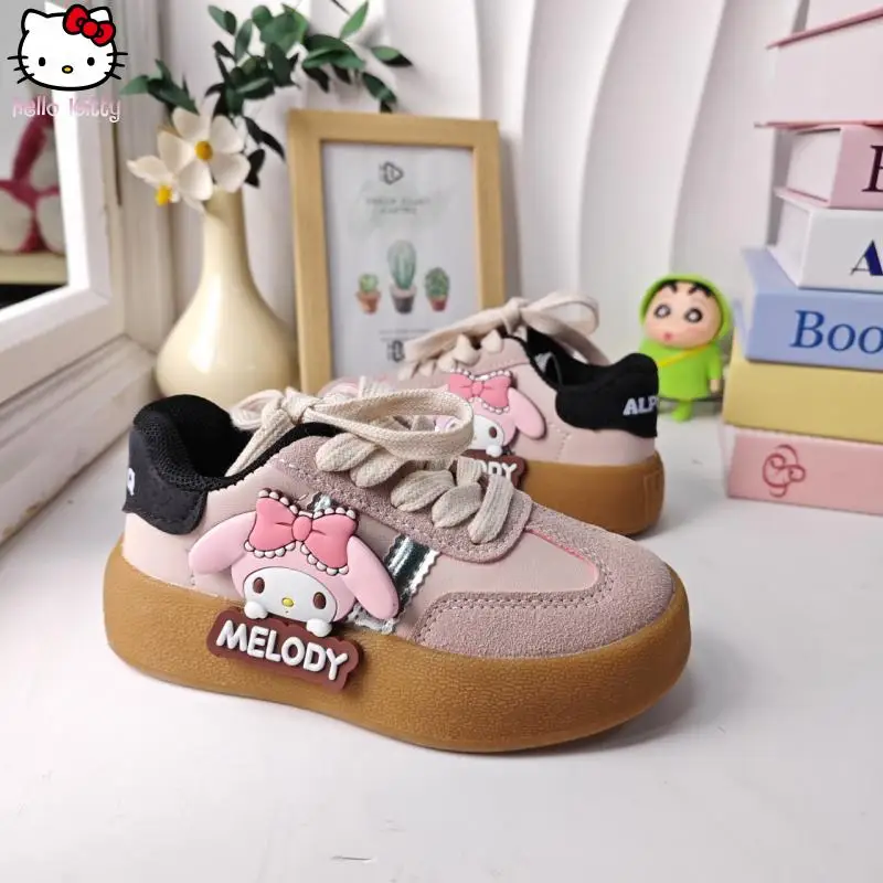 

My Melody Girls Kawaii Board Shoes Мультфильм Весна Осень Новые Daddy Shoes Аниме Спортивная обувь на мягкой подошве Sanrio Dexun Shoe Fashion