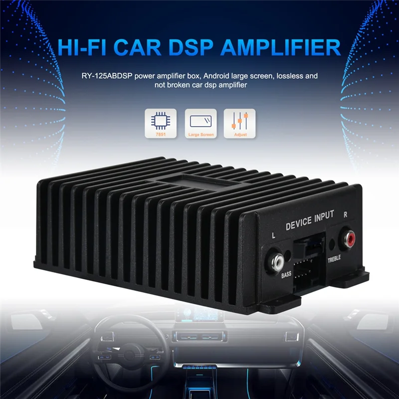 ABGI-Power Android DSP Verstärker Box Auto Stereo Audio 4X80w Für Alle Android Auto Radio Hi-Fi EQ Sound RY-125AB Für Auto Stereo