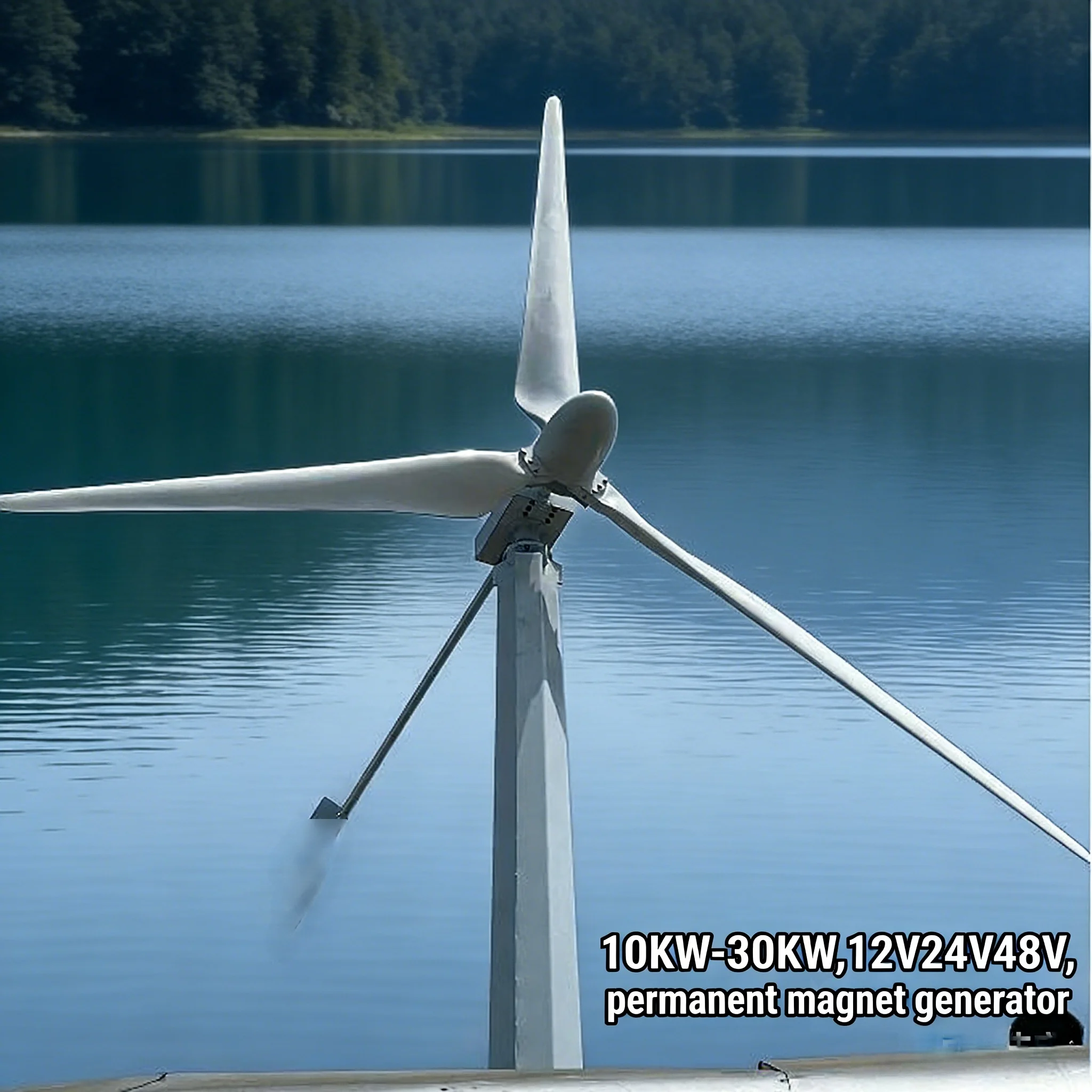 5KW-100KW / 5KVA-100KVA Multi-Blade Horizontal Axis Turbine 12V 24V 48V 3-Phase PMG System