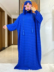 New Ramadan Winter Prayer Garment Women Abaya Dubai Turkey Islam Clothes Twin Color Cotton Fabric Dress Islam Women Dress Kaftan