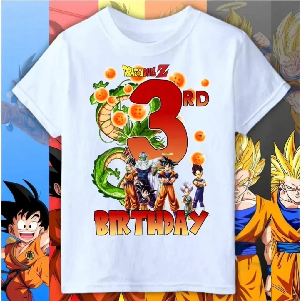 Dragon Ball Z Family Matching T-Shirt, Goku Kids & Adults Birthday Tee, Y2K Retro Unisex Top, Summer Casual Fan Gift
