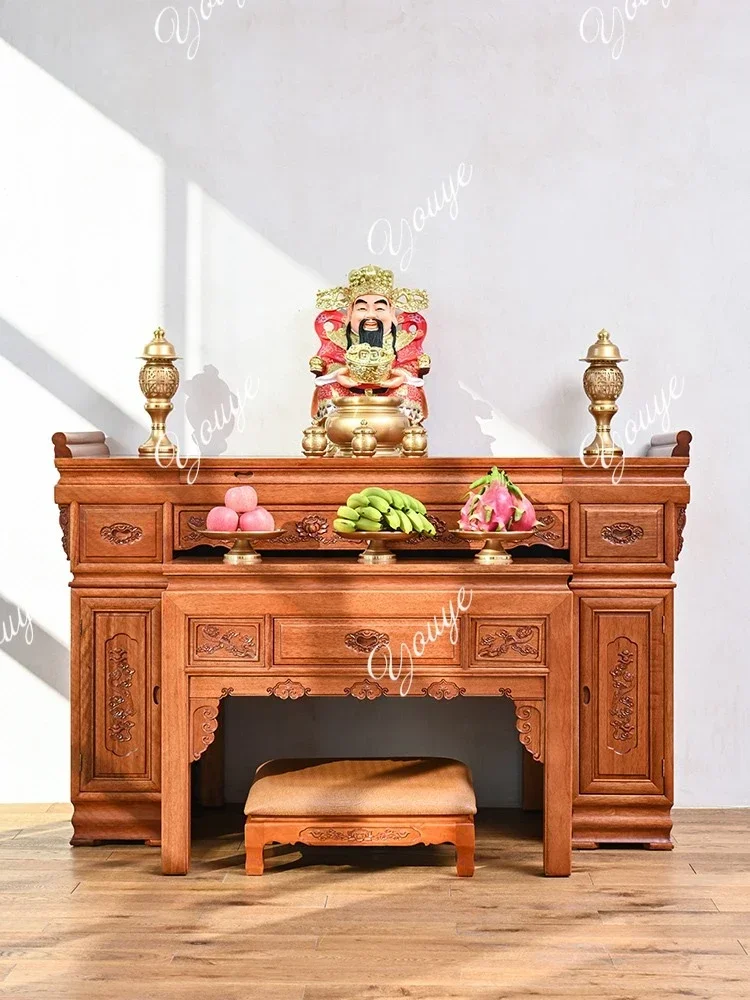 

N63 Altar Buddha Shrine Incense Table Home Chinese Style Wooden Buddha Table Strip Case Rural Household Altar Worship