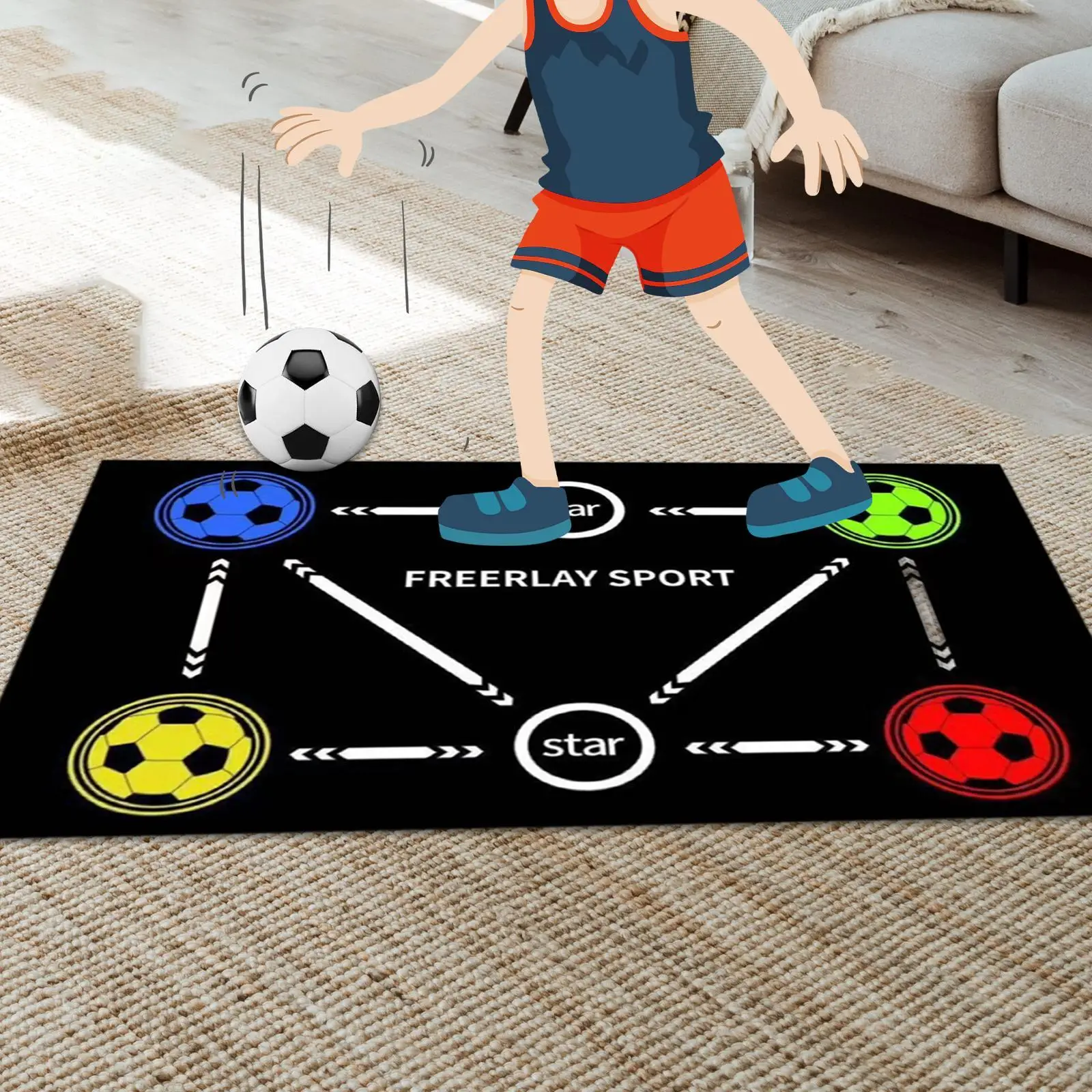 

Football Training Mat Soccer Training Mat Nonslip Lightweight Multiuse Easy to