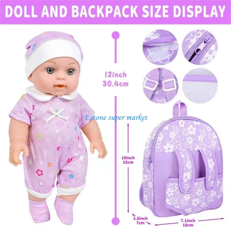 090B Life Like Baby Reborns poppenspeelgoed met bloemenrugzakdragers verzamelspeelgoed