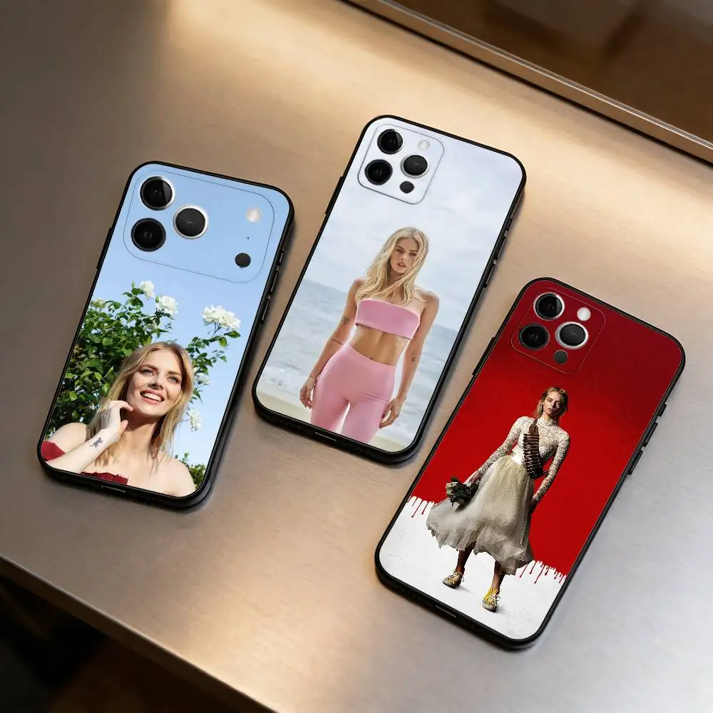 

Actress Samara Weaving Phone Case For iPhone 17,16,15,14,13,12,11 Plus,Pro Max,Soft Silicone Black Cover