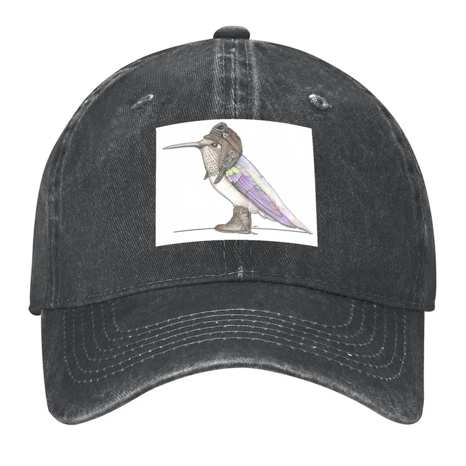 

Rufus Hummingbird in Vintage Flight Boots Baseball Cap luxury caps Fashion Beach tea Hat New In Hat Men's Caps Women's