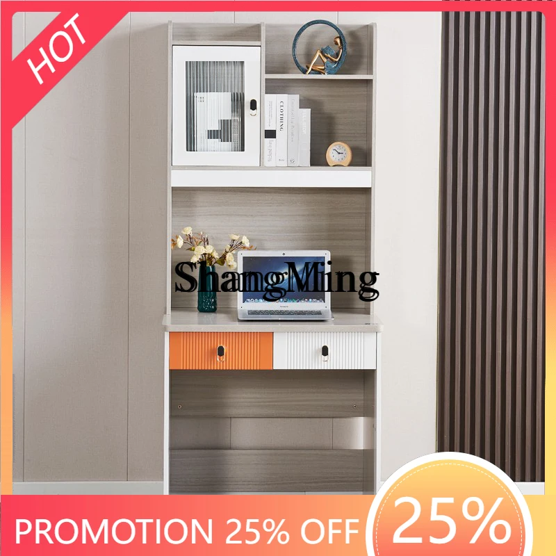 

FG good-looking new light luxury desk integrated small apartment writing desk household computer desk with bookshelf