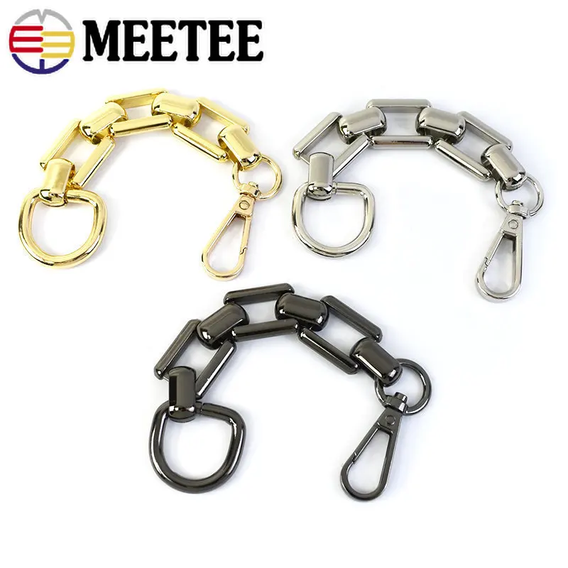 1/2/5Pcs Metal Bag Strap Extension Chain 18cm Gold Adjustment Handle Buckles Handbag Connector Clasps Craft Hardware Accessories