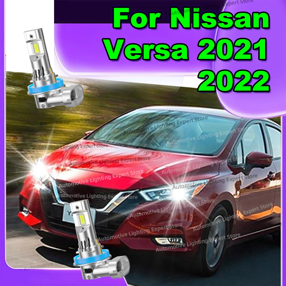 2/4Pcs 6000k LED Headlight Bulbs 30000LM Tube Fan Bulb Plug and Play For Nissan Versa 2021 2022