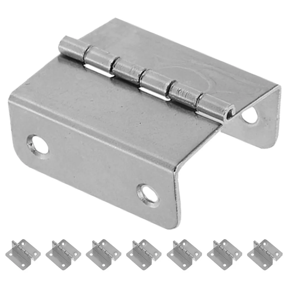 8Pcs Four-Fold Cabinet Door Hinges Heavy Duty Metal Folding Butt 4-Hole Stainless Steel Hinges Furniture Door Hardware