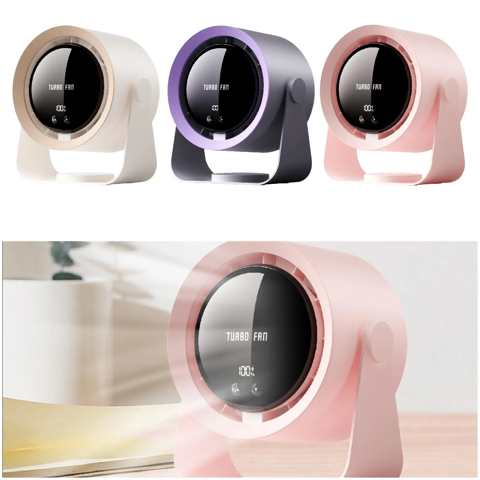 مروحة مكتب محمولة هادئة ومروحة طاولة صغيرة مروحة شخصية للتخييم والمشي لمسافات طويلة في السيارة