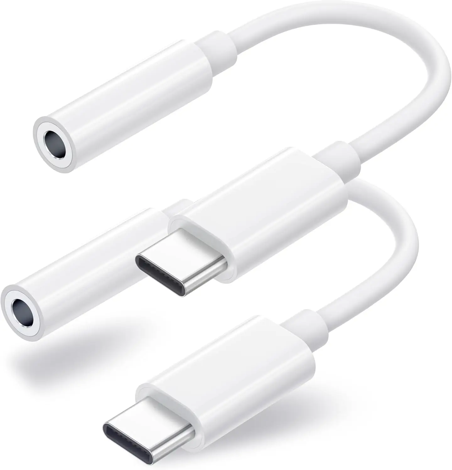 عبوتان من محول سماعة الرأس USB C إلى 3.5 ملم، Aux Audio Dongle لهاتف iPhone 16/15، iPad Pro، MacBook، Samsung S21-24، Pixel 7-5 #1
