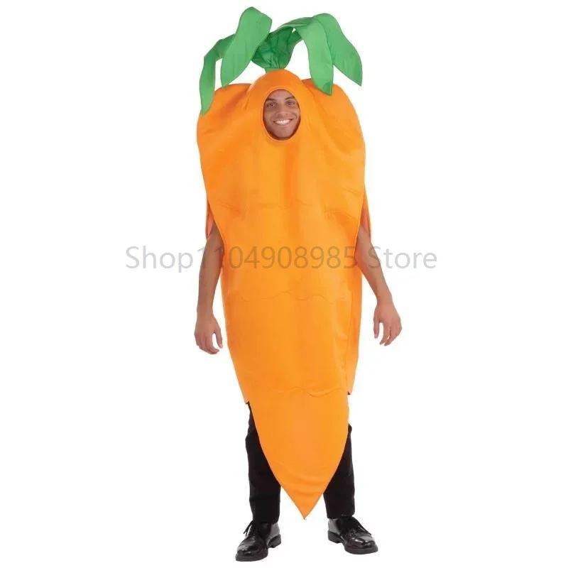 

Carnival Party Adult Cosplay Vegetable Carrot Costumes for Halloween Funny Carrot Cartoon Cosplay Party Costumes