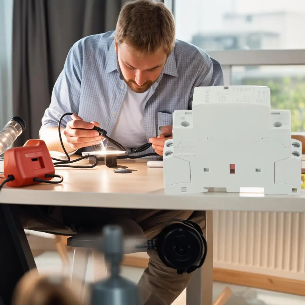 

0 7 2 7 3 2inch 24V DC Contactor 25A DC Contactor Long term Use Ultra quiet Operation Small Size Energy Efficient