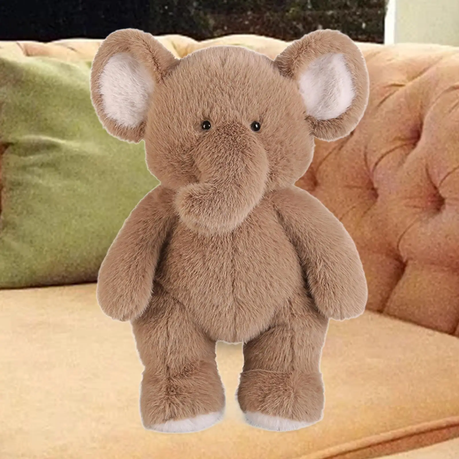 Plush Elephant Figure Toy Lifelike Snuggling Stuffed Doll Plush Toy for Kids Theme Party Collectibles Easter Gift 9.84''x17.72''