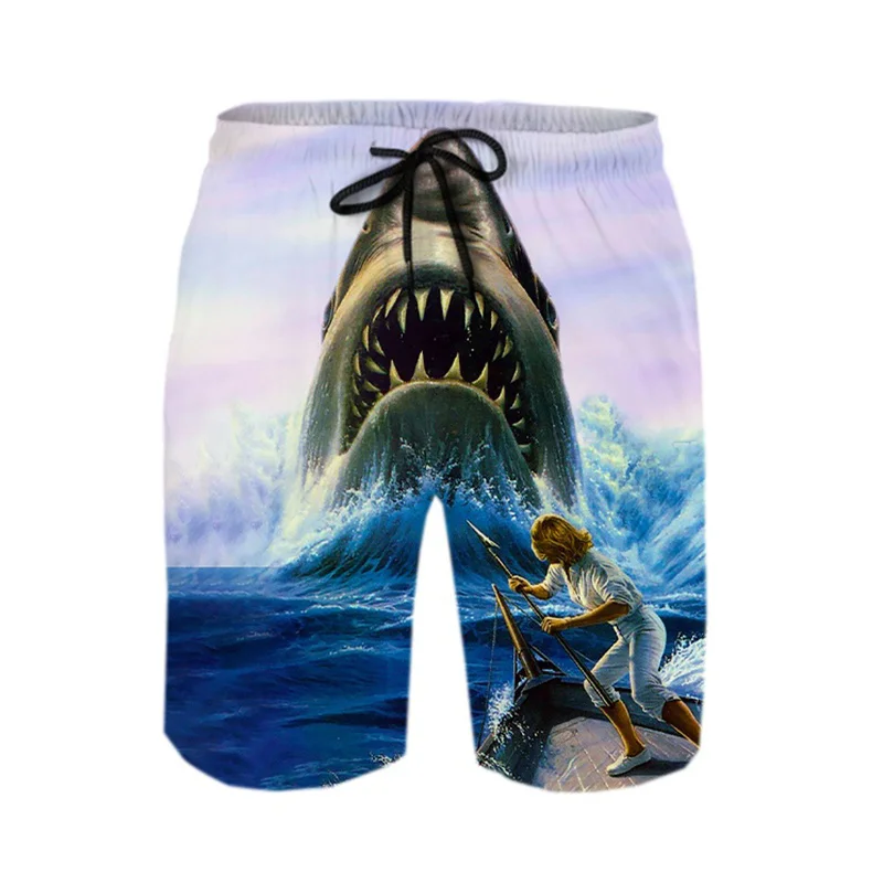 

3D Print Sea Animal Shark Surf Board Shorts Men Summer Personality Beach Shorts Outdoor Cool Harajuku Street Sports Short Pants