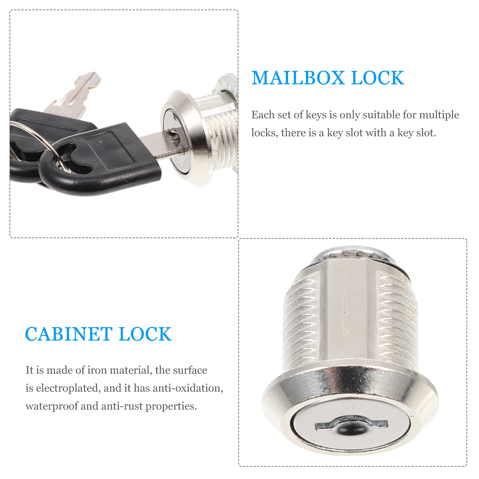 

4 Sets Cabinet Door Lock Key Locks with Cylinder File Metal Drawer Storage for Unit