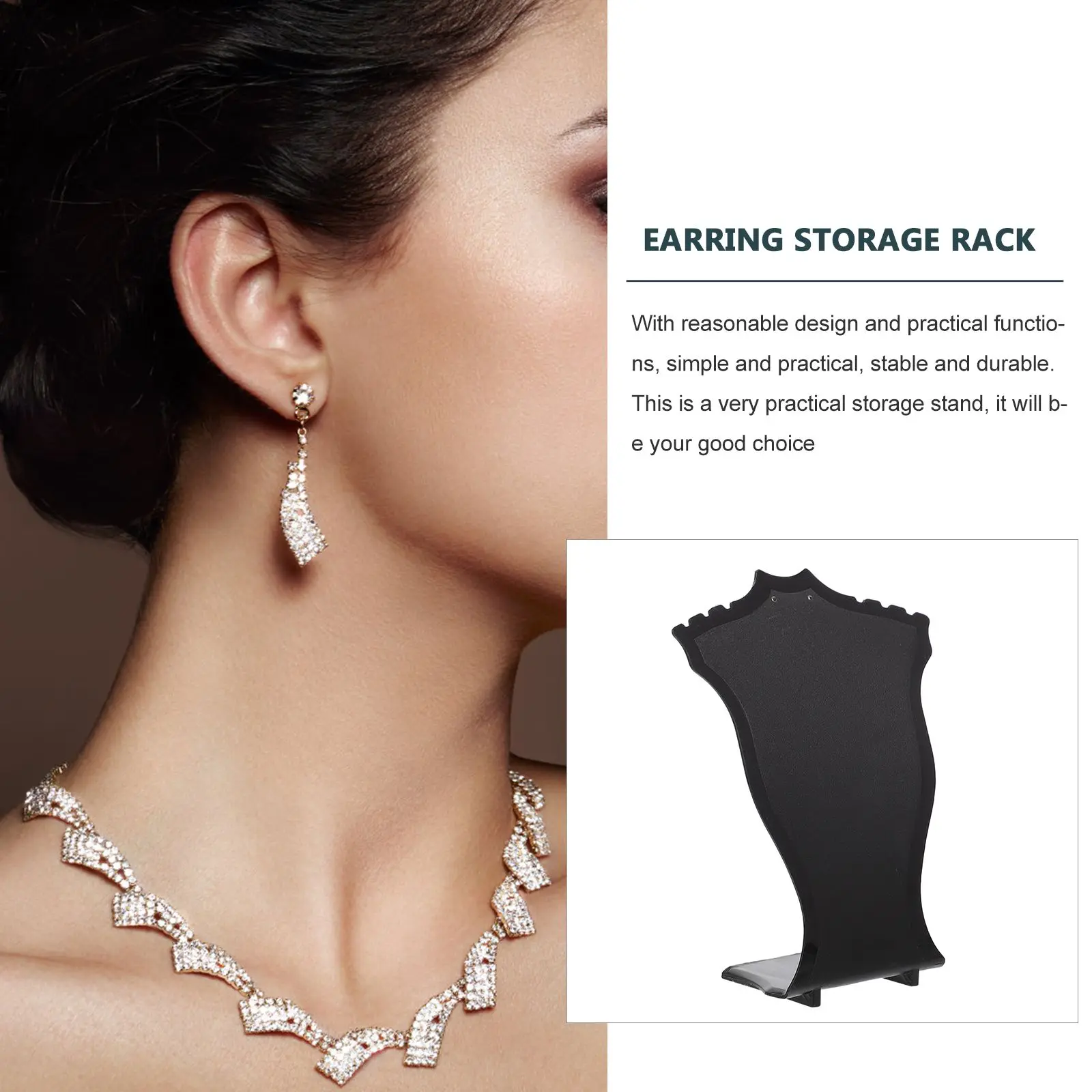 Earring Necklace Rack Jewelry Display St Holder ganizer Premium Plastic Stable Base Home Store Decor Gift Idea