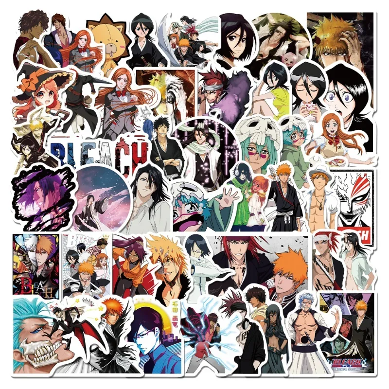 50pcs BLEACH Anime Stickers Suitcase Water Cup Stationery Mobile Phone Car Scooter Laptop Refrigerator Decoration Sticker