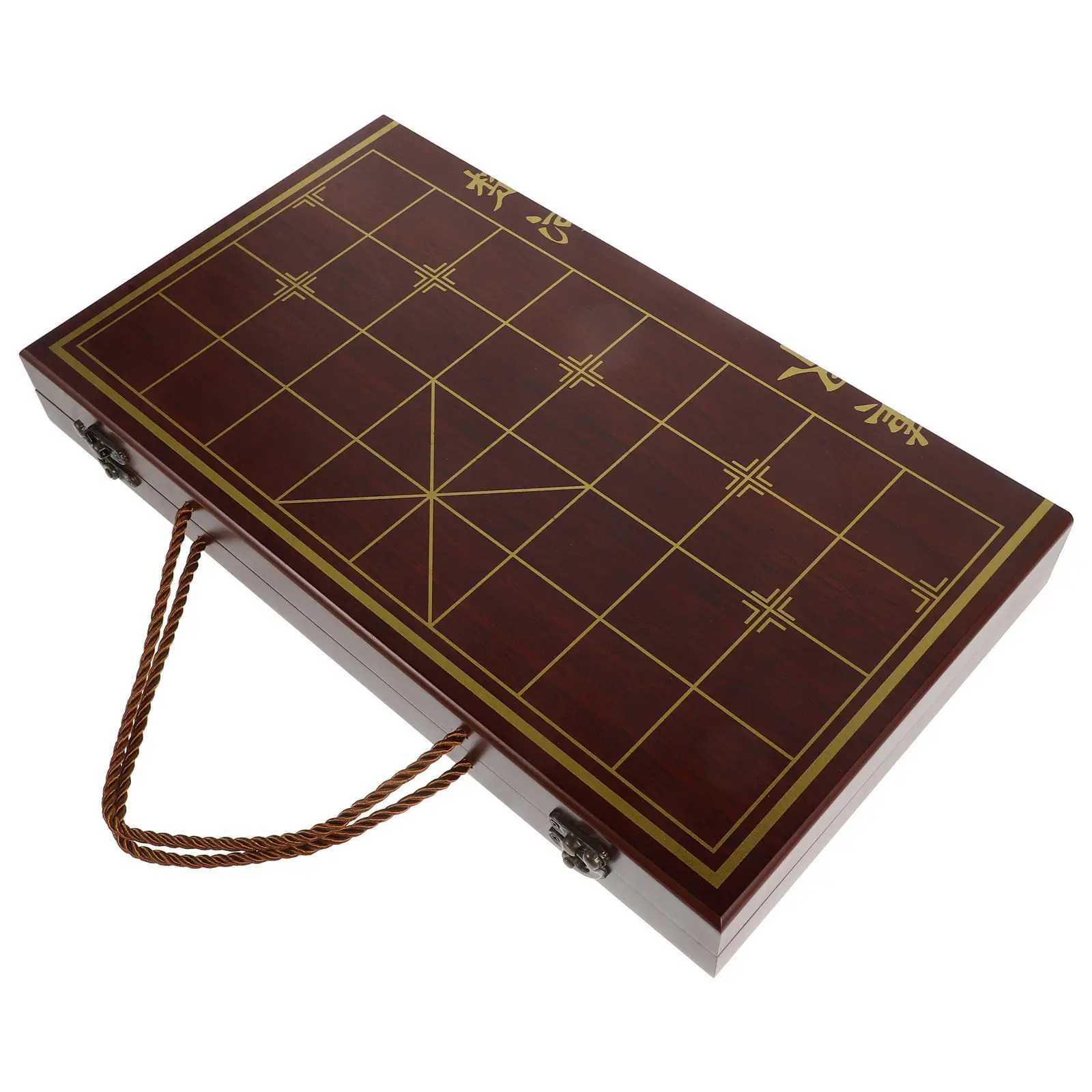 

1Set Portable Wooden Xiangqi Chinese Chess Set Dual Use Storage Box Foldable Travel Chessboard Traditional Strategy Game