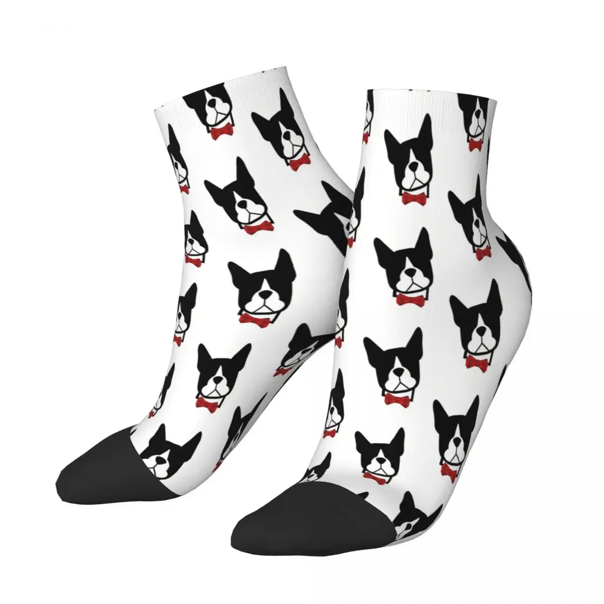 Classic Terrier Head Tilt With Bowtie Ankle Socks Male Mens Women Summer Stockings Hip Hop