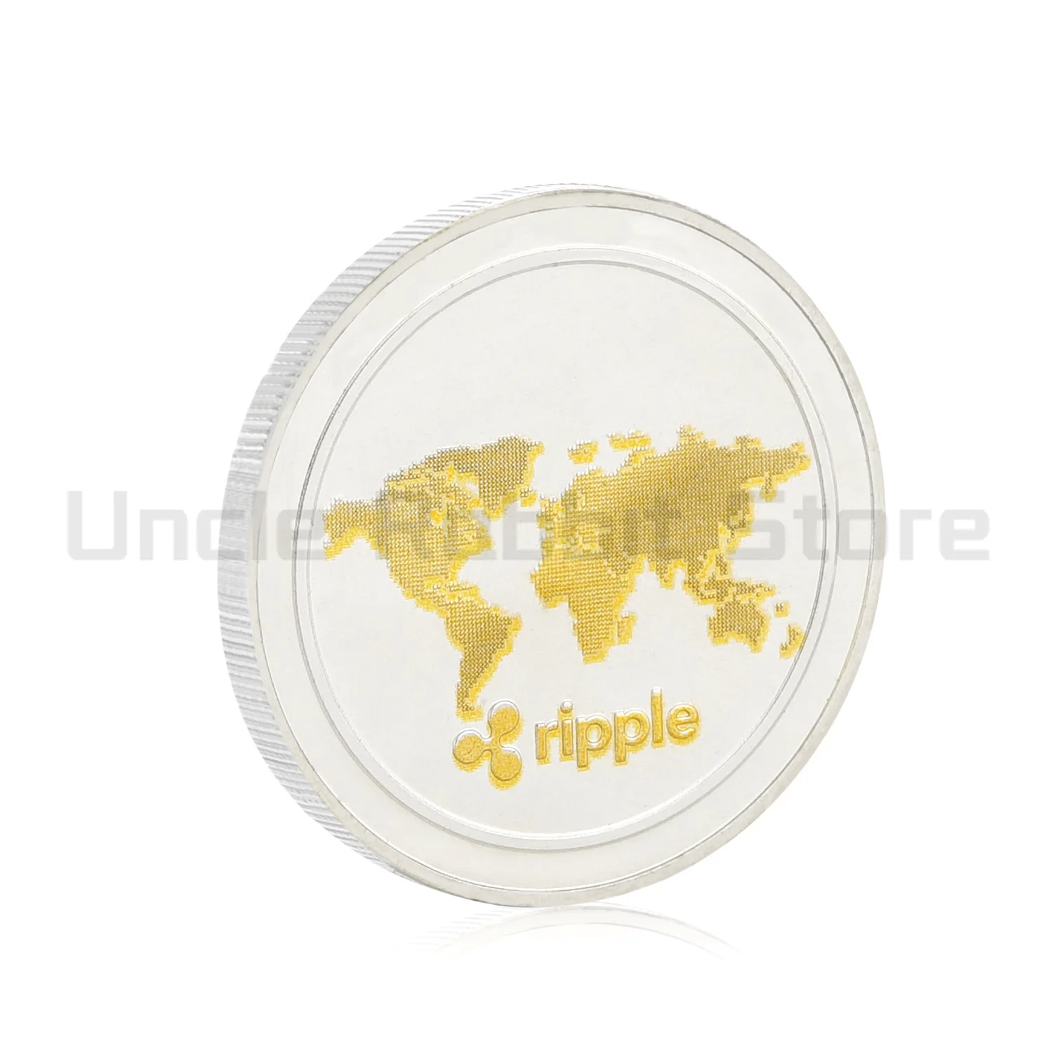 

Gold Plated Two-toned RIPPLE Coin Collectible Art Collection Gift Physical Commemorative Ripple Metal Antique Crafts Imitation