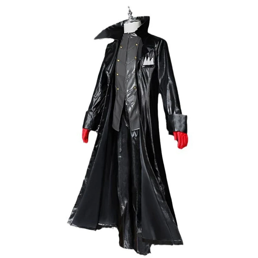 

2025 Anime Persona Joker Ren Amamiya Cosplay Costume Leather Jacket Pants Gloves Set Carnival Dress Up Stage Wear Adult Outfit