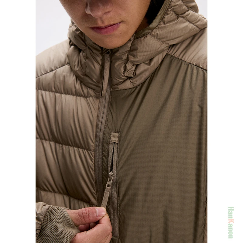 سترة للتخييم بغطاء للرأس 90% من White Duck Down للجنسين مع 3M طاردة للماء خالية من الفلور، خفيفة الوزن للارتداء الخارجي وغير الرسمي