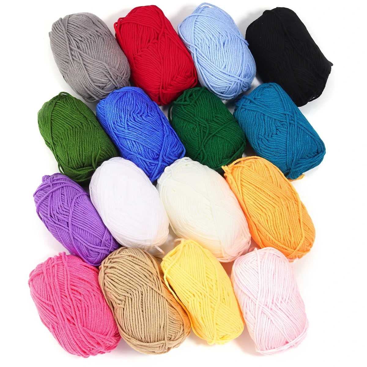 40-50 g/conjunto 5ply leite algodão tricô fio bordado tingido lanas para crochê artesanato camisola chapéu bonecas