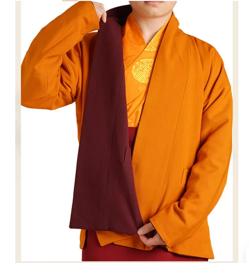 

Spring and Autumn Chinese folk lama clothing men's double-layer jacket monk top double-sided wearable