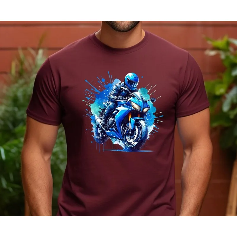 3D Vintage Dirty Motorcycle Men T Shirt Casual Cool Rider Male Tops Hipster Retro Motocross Printed Tee  Outdoor Sports