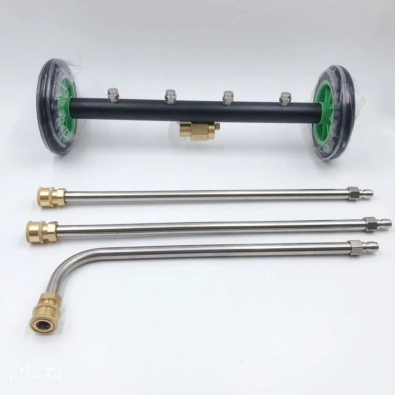5000PSI auto chassis hogedrukreiniger 16 inch elektrische auto wassen locomotief bodem waterbezem met 2 verlengstangen